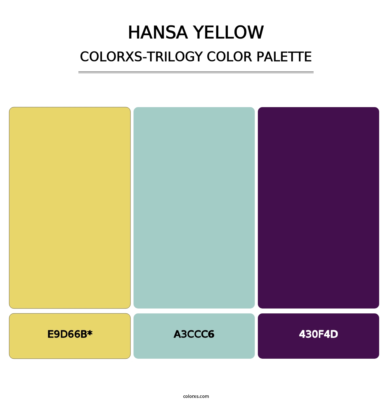 Hansa Yellow - Colorxs Trilogy Palette