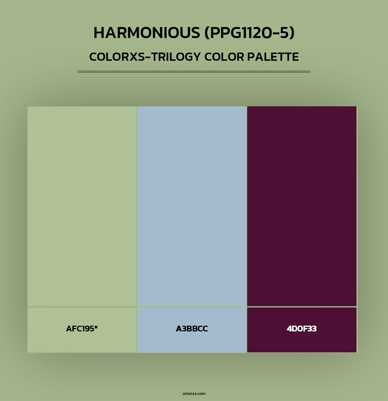 Harmonious (PPG1120-5) - Colorxs Trilogy Palette