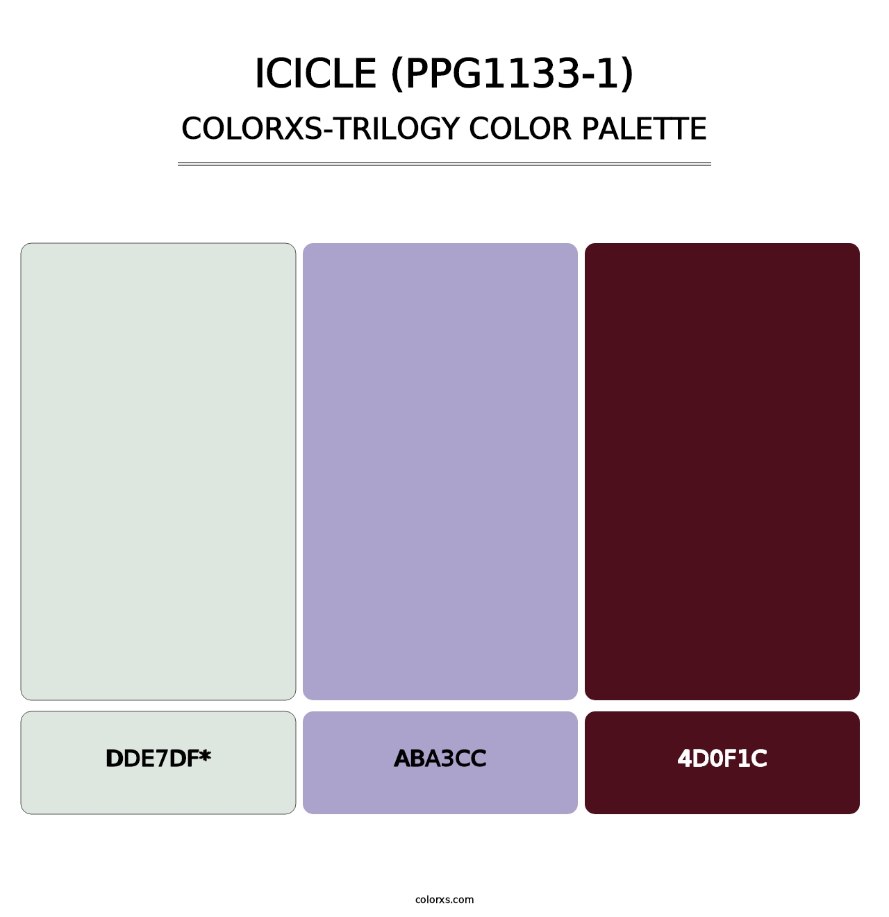 Icicle (PPG1133-1) - Colorxs Trilogy Palette