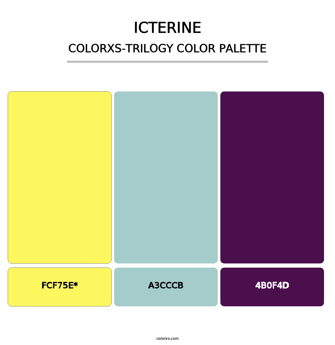 Icterine - Colorxs Trilogy Palette