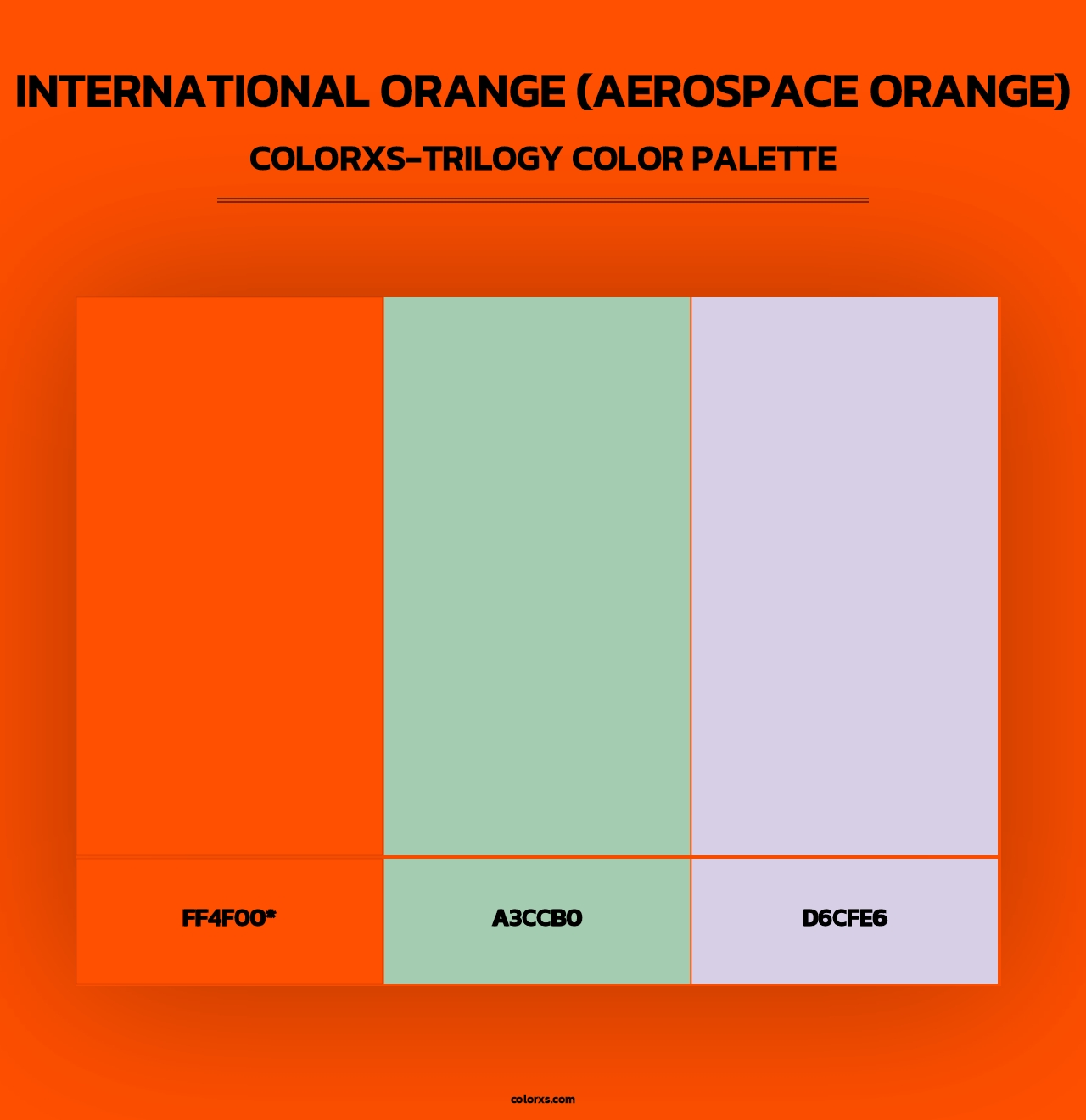 International Orange (Aerospace Orange) - Colorxs Trilogy Palette
