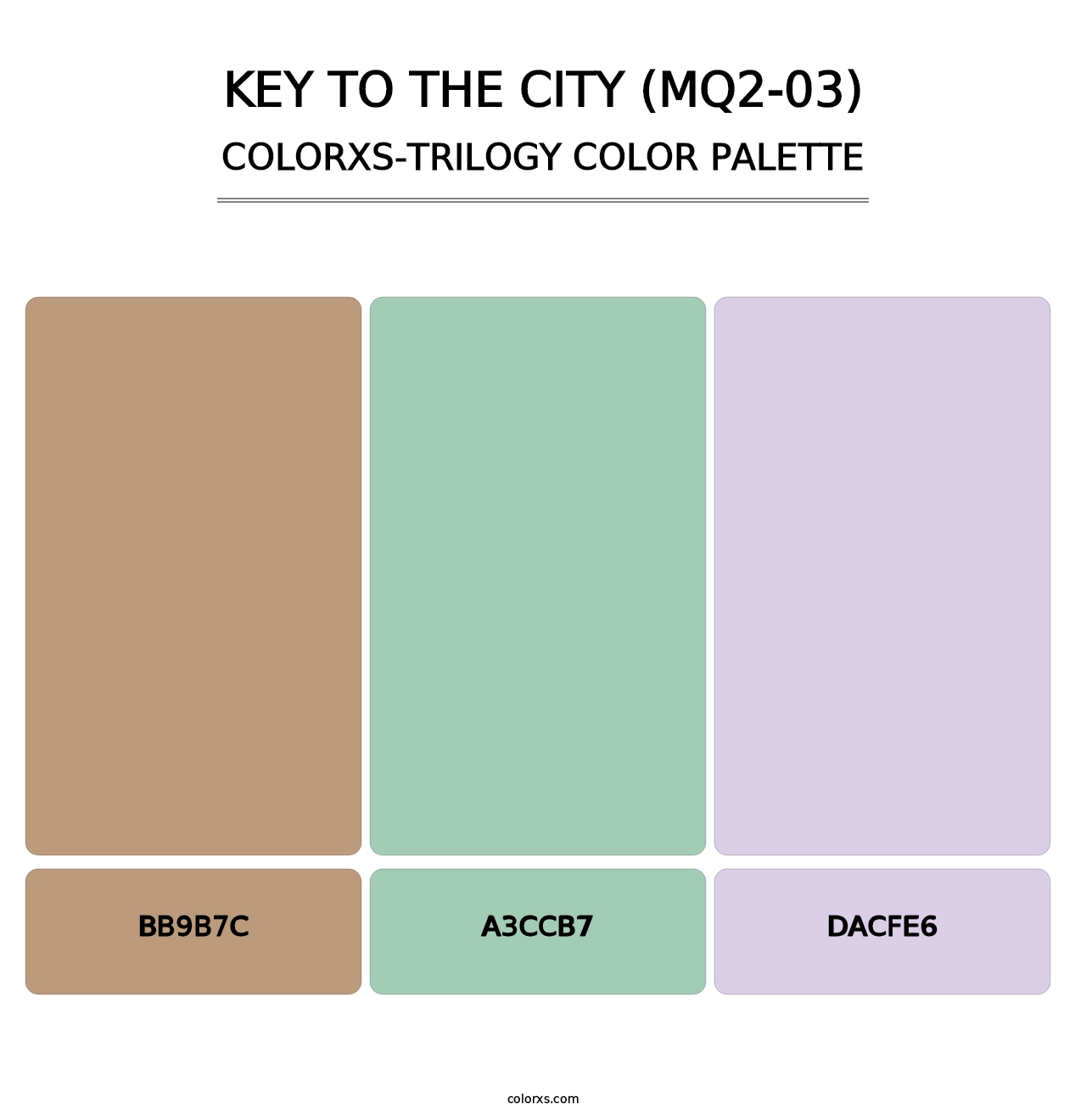 Key To The City (MQ2-03) - Colorxs Trilogy Palette