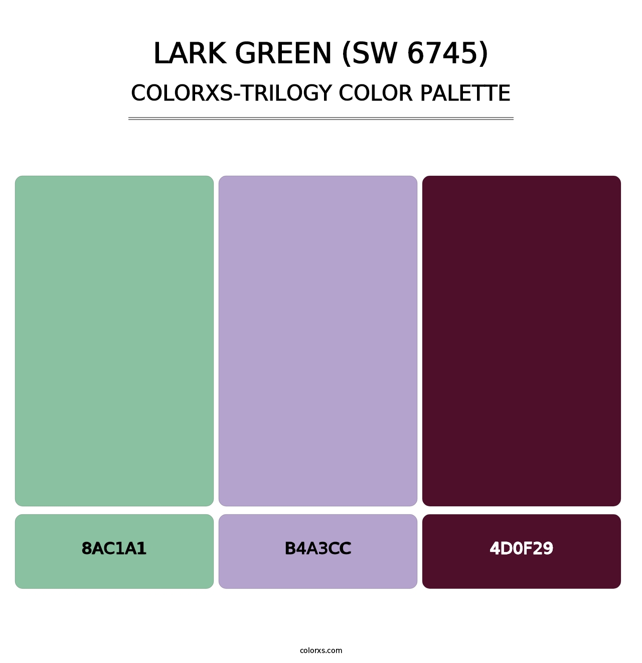 Lark Green (SW 6745) - Colorxs Trilogy Palette