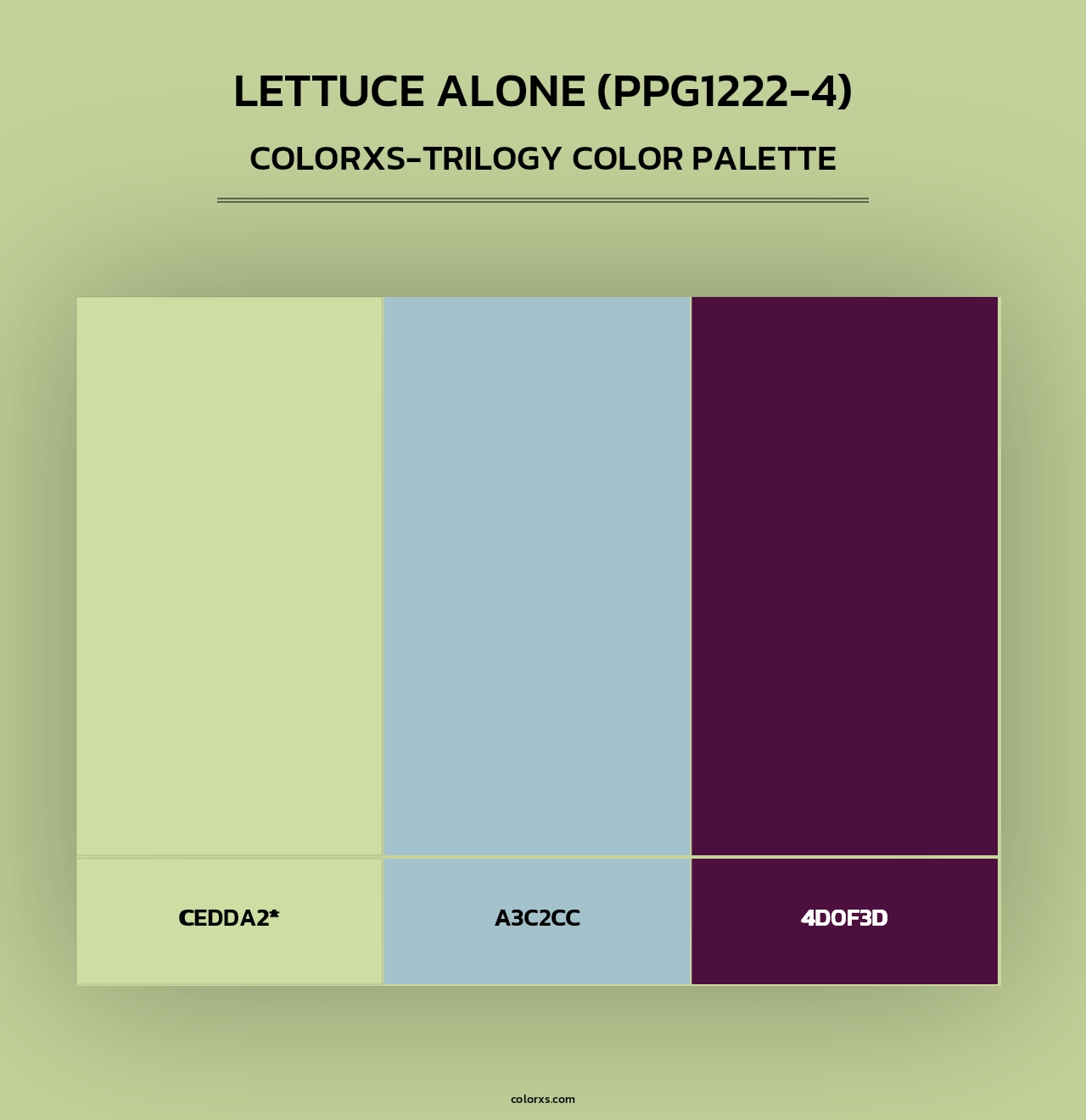 Lettuce Alone (PPG1222-4) - Colorxs Trilogy Palette