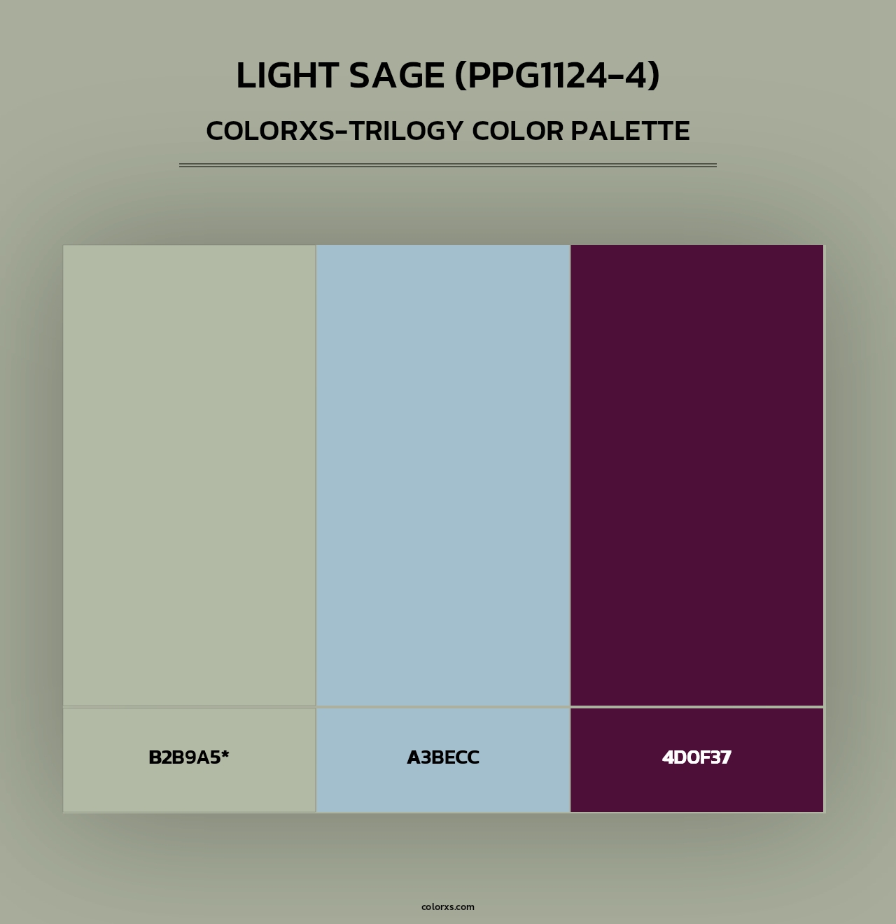 Light Sage (PPG1124-4) - Colorxs Trilogy Palette