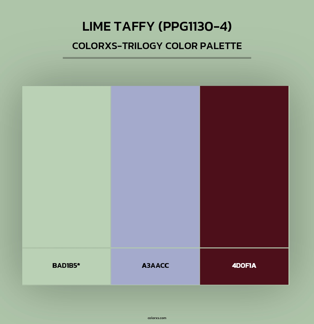 Lime Taffy (PPG1130-4) - Colorxs Trilogy Palette
