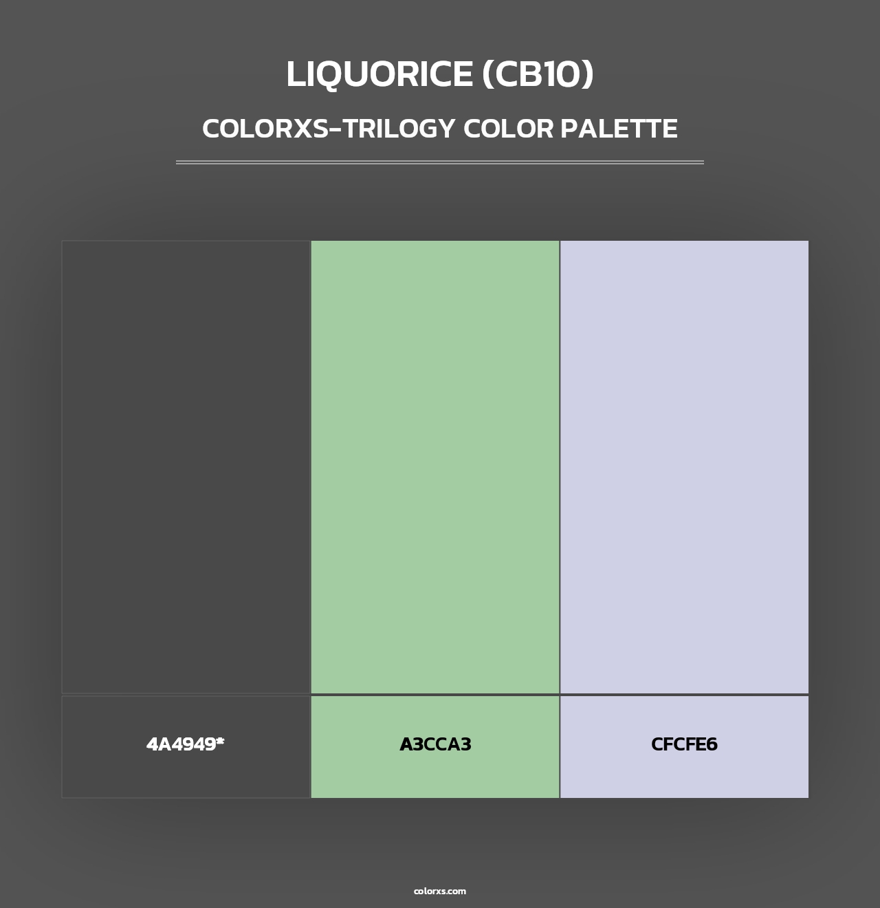 Liquorice (CB10) - Colorxs Trilogy Palette