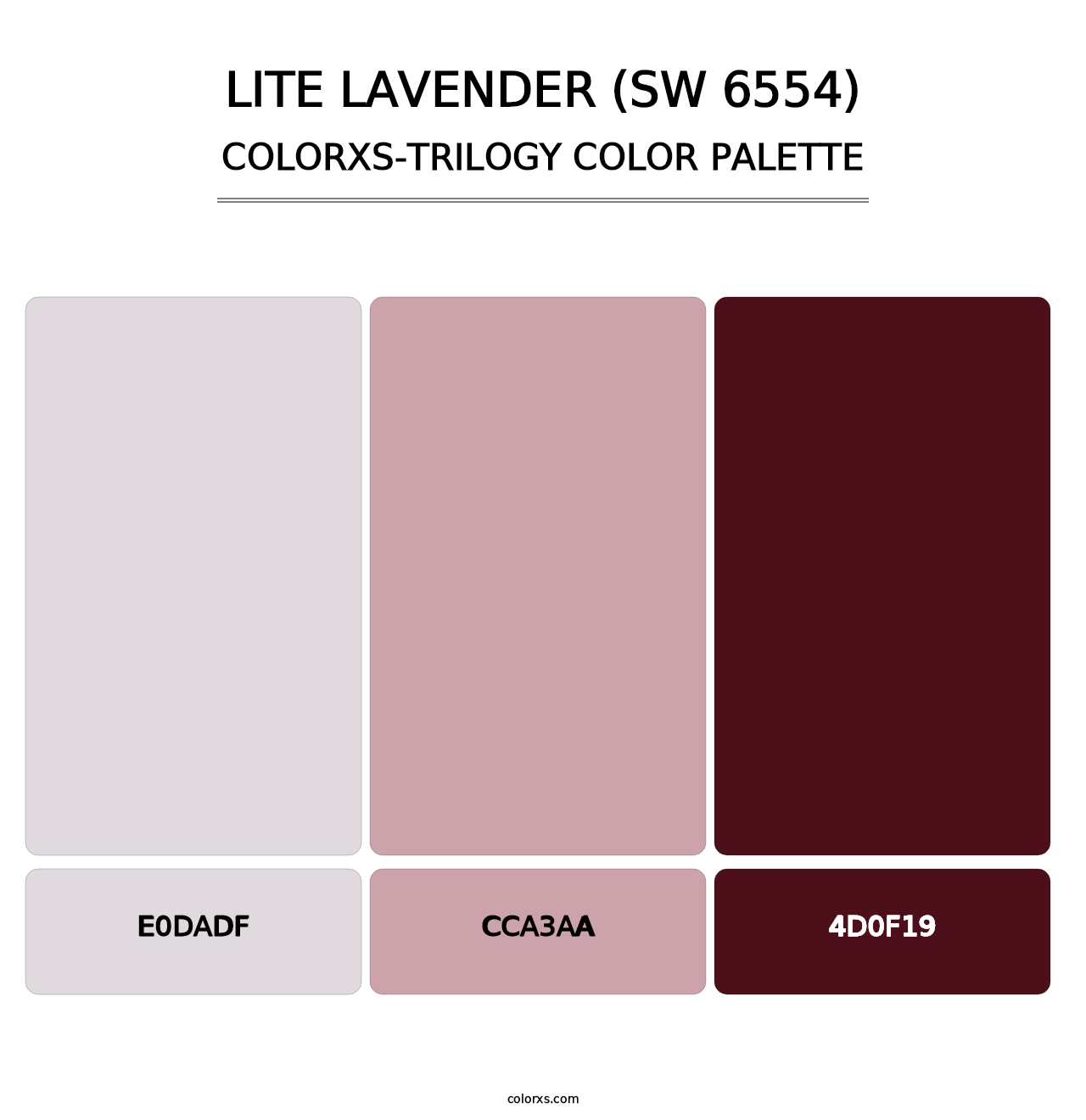 Lite Lavender (SW 6554) - Colorxs Trilogy Palette