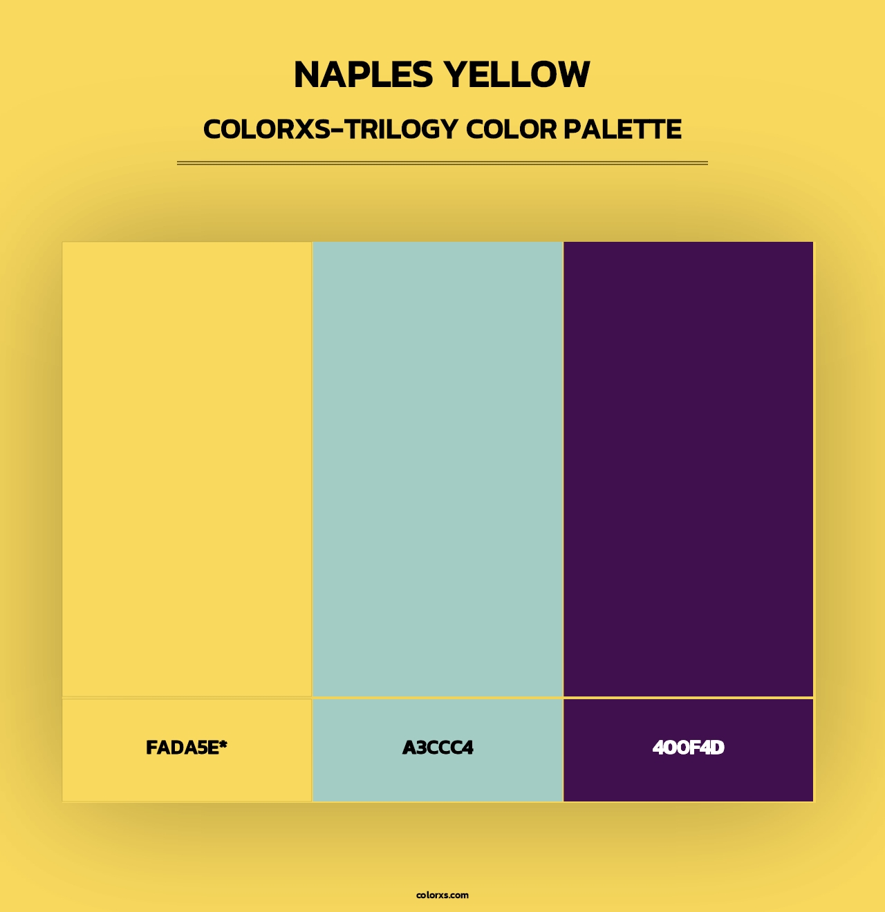 Naples Yellow - Colorxs Trilogy Palette