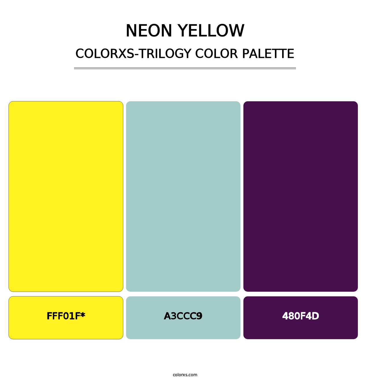 Neon Yellow - Colorxs Trilogy Palette