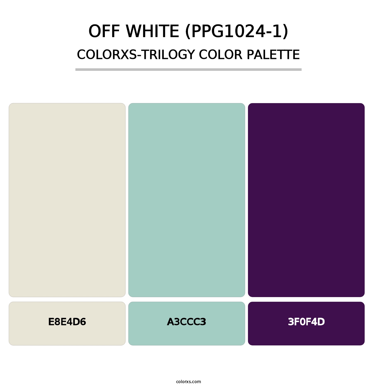 Off White (PPG1024-1) - Colorxs Trilogy Palette