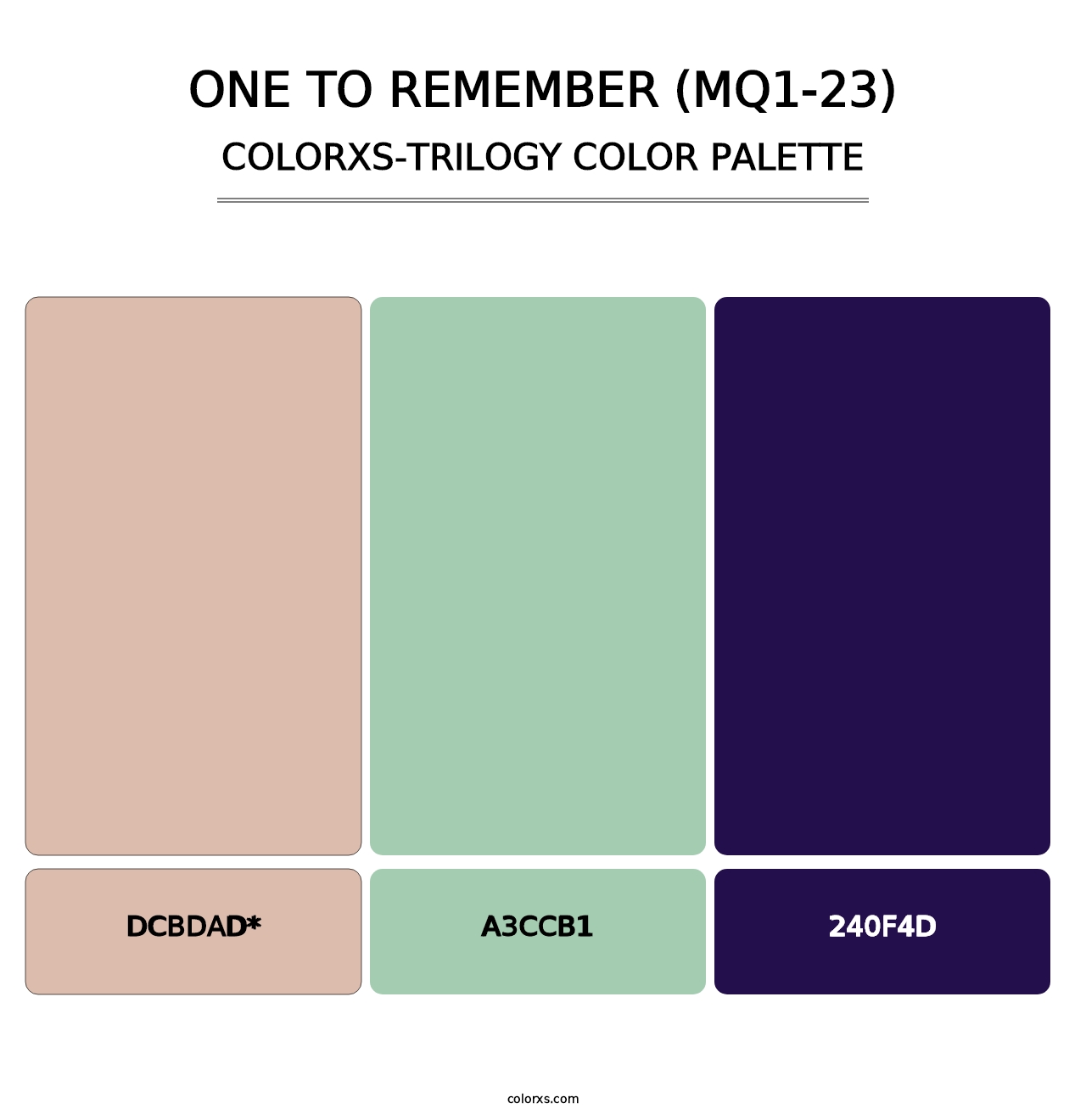 One To Remember (MQ1-23) - Colorxs Trilogy Palette