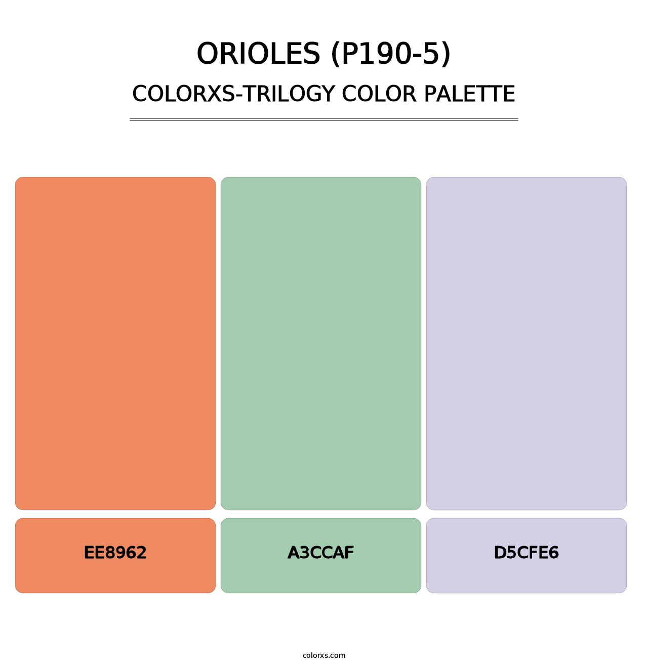 Orioles (P190-5) - Colorxs Trilogy Palette