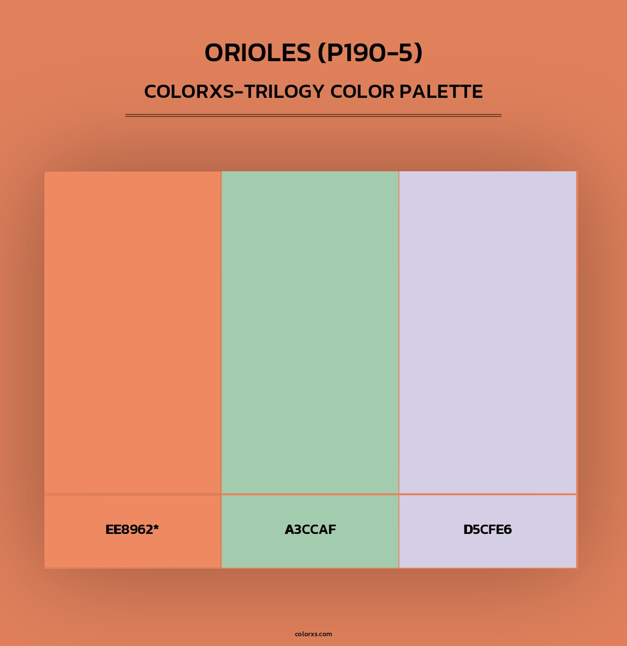 Orioles (P190-5) - Colorxs Trilogy Palette
