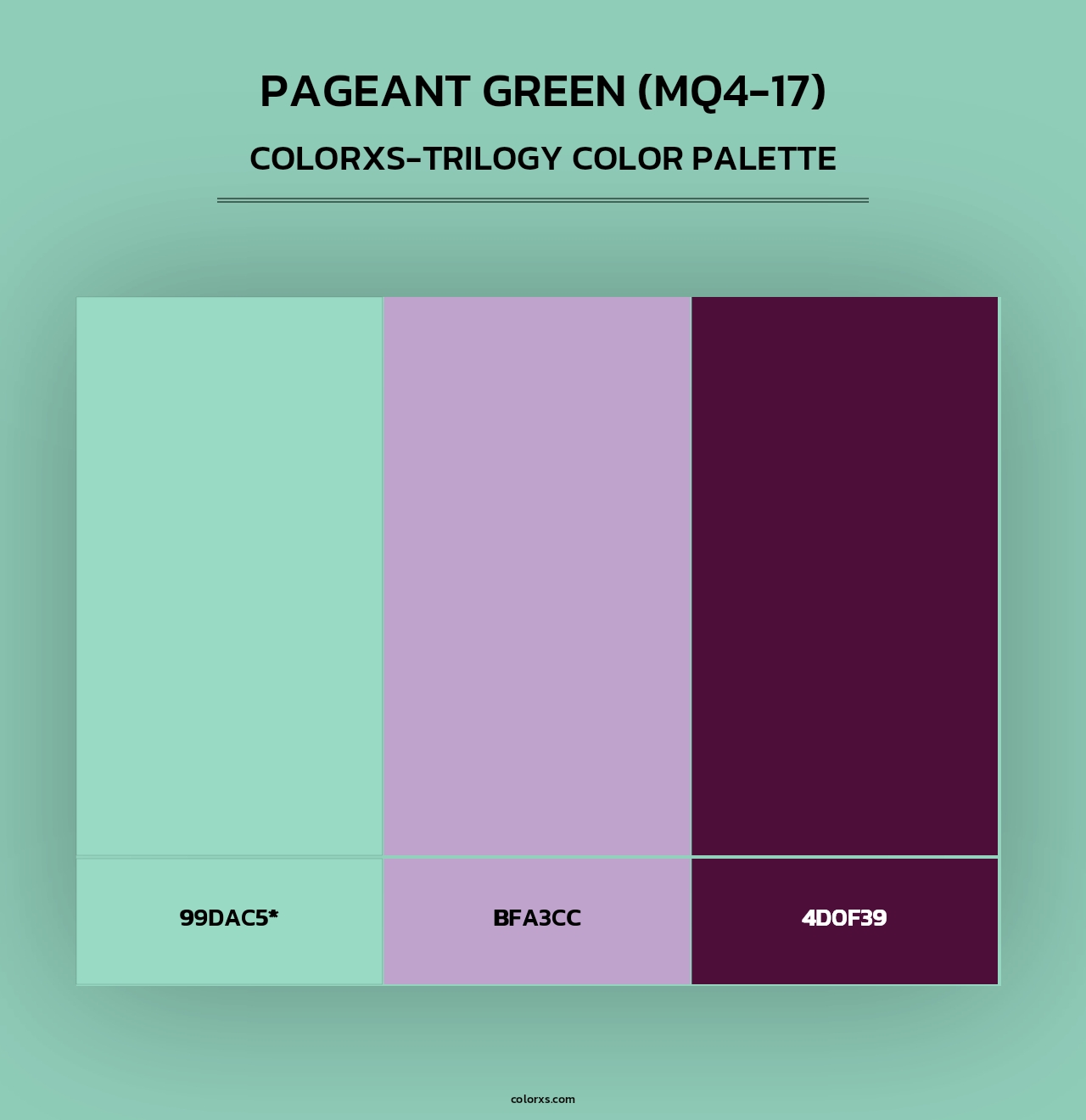 Pageant Green (MQ4-17) - Colorxs Trilogy Palette