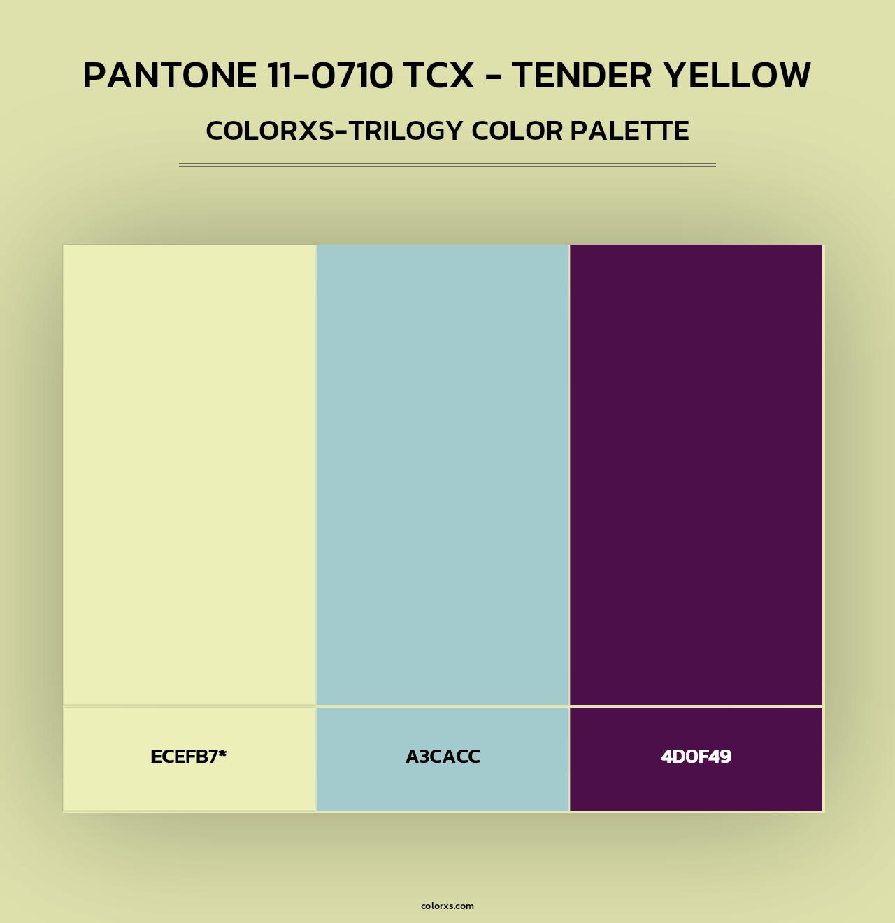 PANTONE 11-0710 TCX - Tender Yellow - Colorxs Trilogy Palette