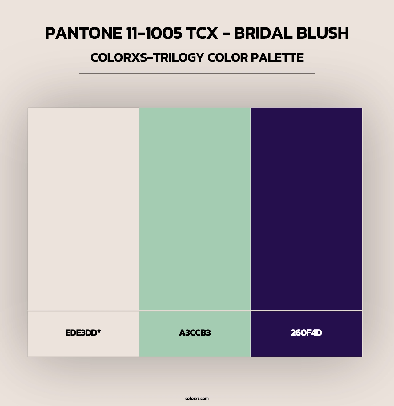 PANTONE 11-1005 TCX - Bridal Blush - Colorxs Trilogy Palette