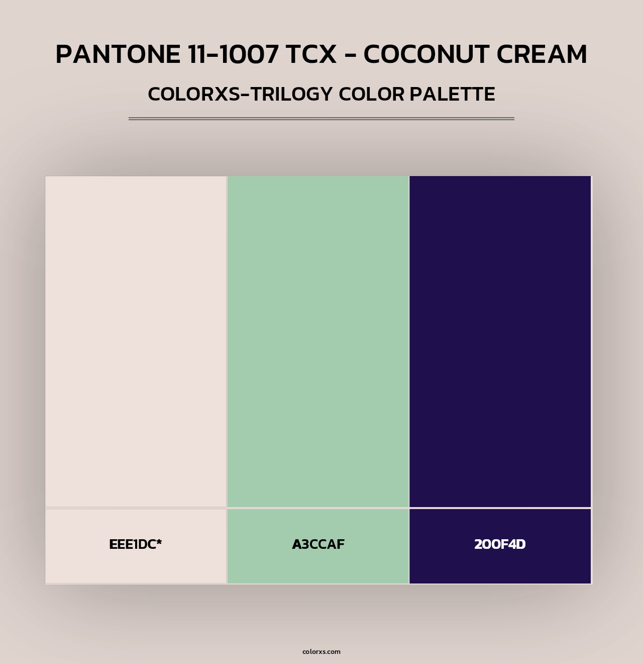 PANTONE 11-1007 TCX - Coconut Cream - Colorxs Trilogy Palette