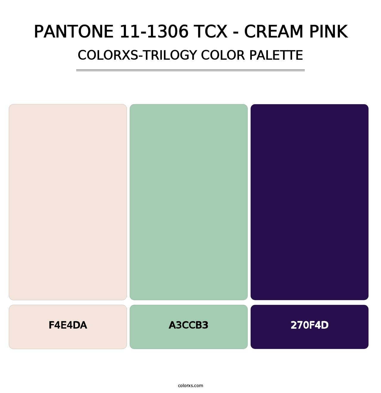 PANTONE 11-1306 TCX - Cream Pink - Colorxs Trilogy Palette