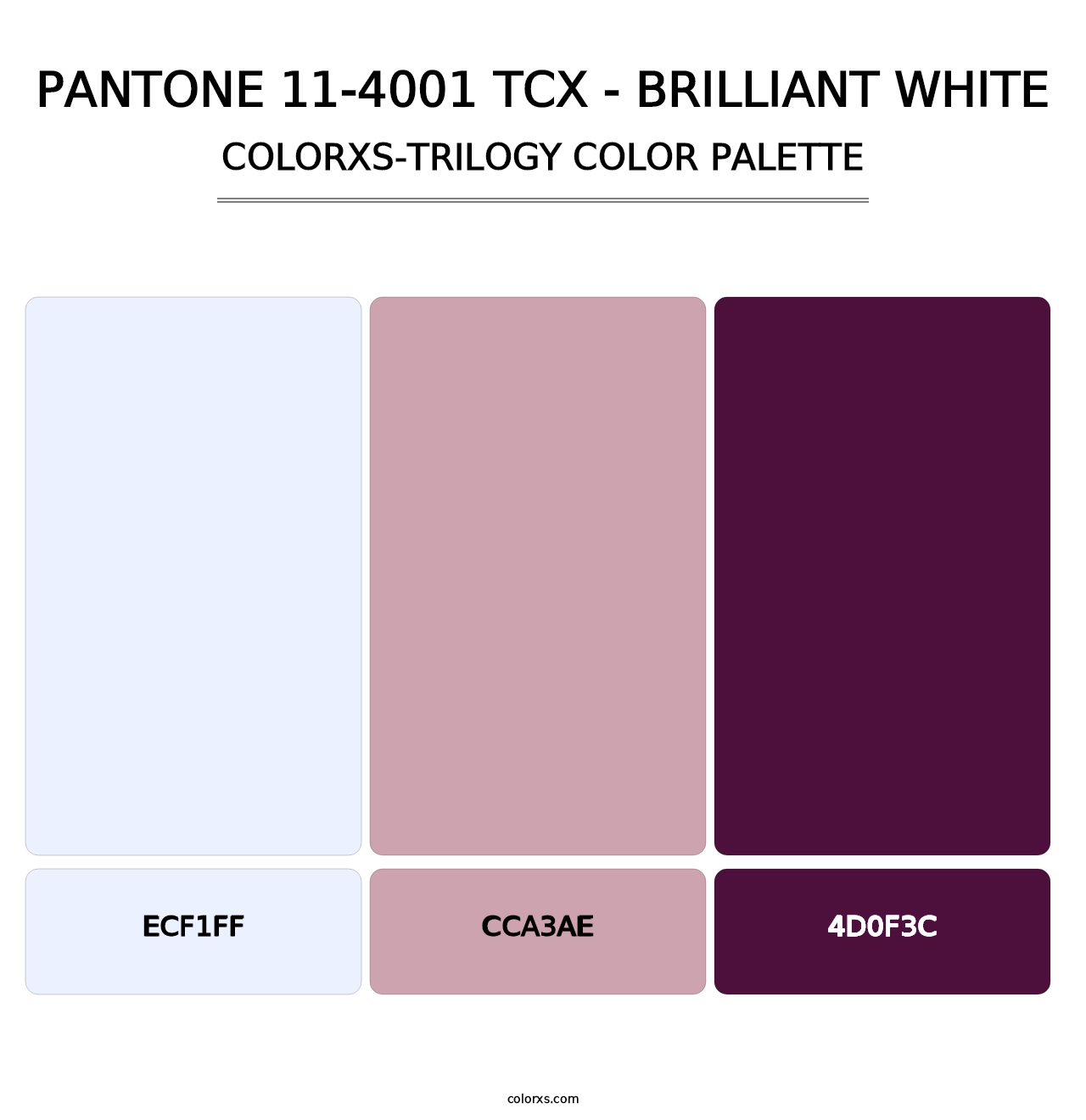 PANTONE 11-4001 TCX - Brilliant White - Colorxs Trilogy Palette