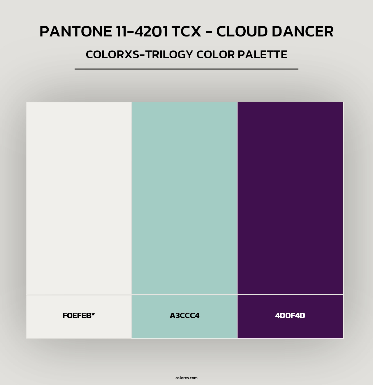PANTONE 11-4201 TCX - Cloud Dancer - Colorxs Trilogy Palette