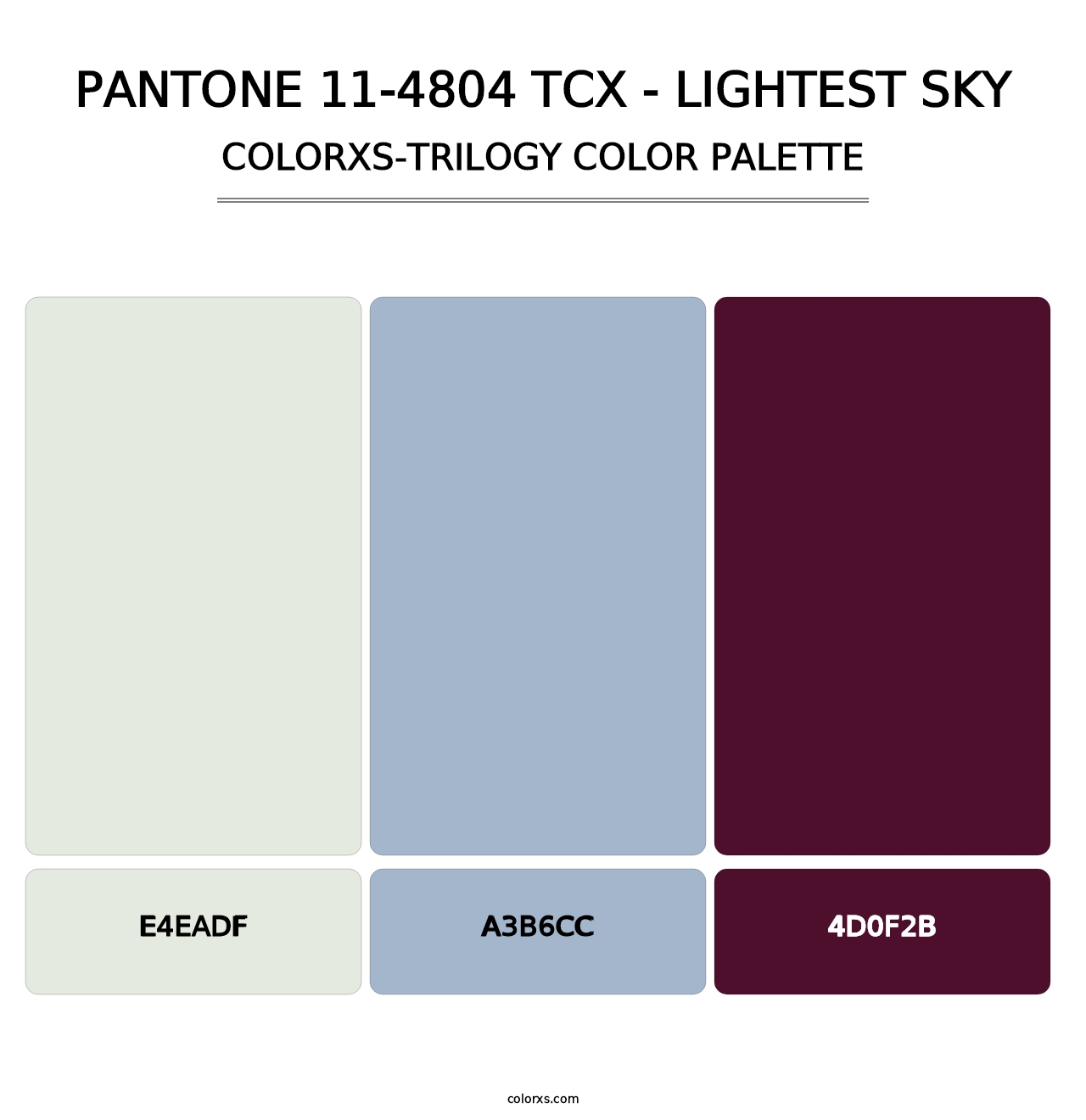 PANTONE 11-4804 TCX - Lightest Sky - Colorxs Trilogy Palette