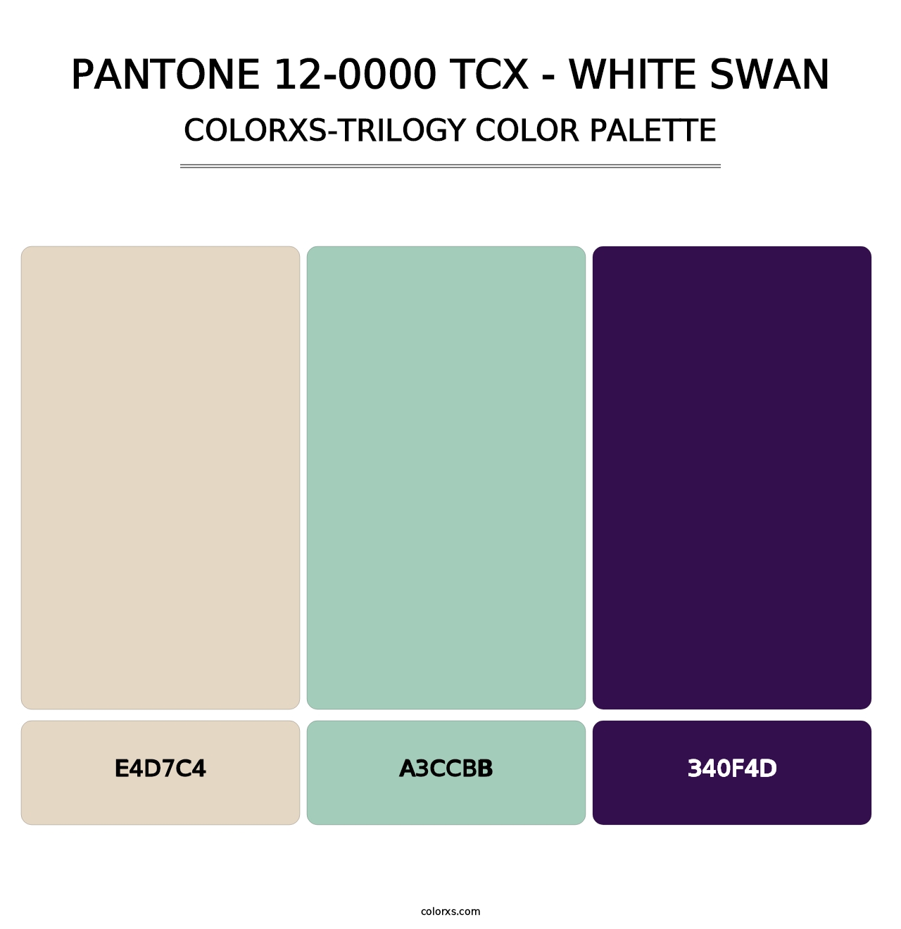 PANTONE 12-0000 TCX - White Swan - Colorxs Trilogy Palette