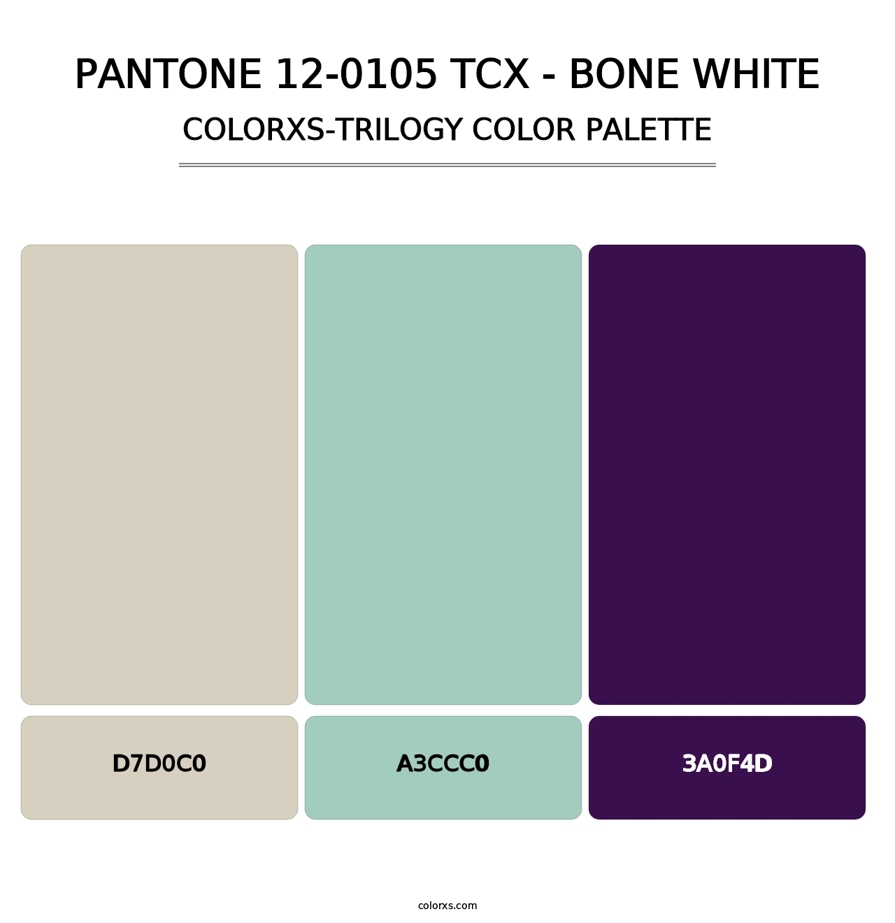 PANTONE 12-0105 TCX - Bone White - Colorxs Trilogy Palette