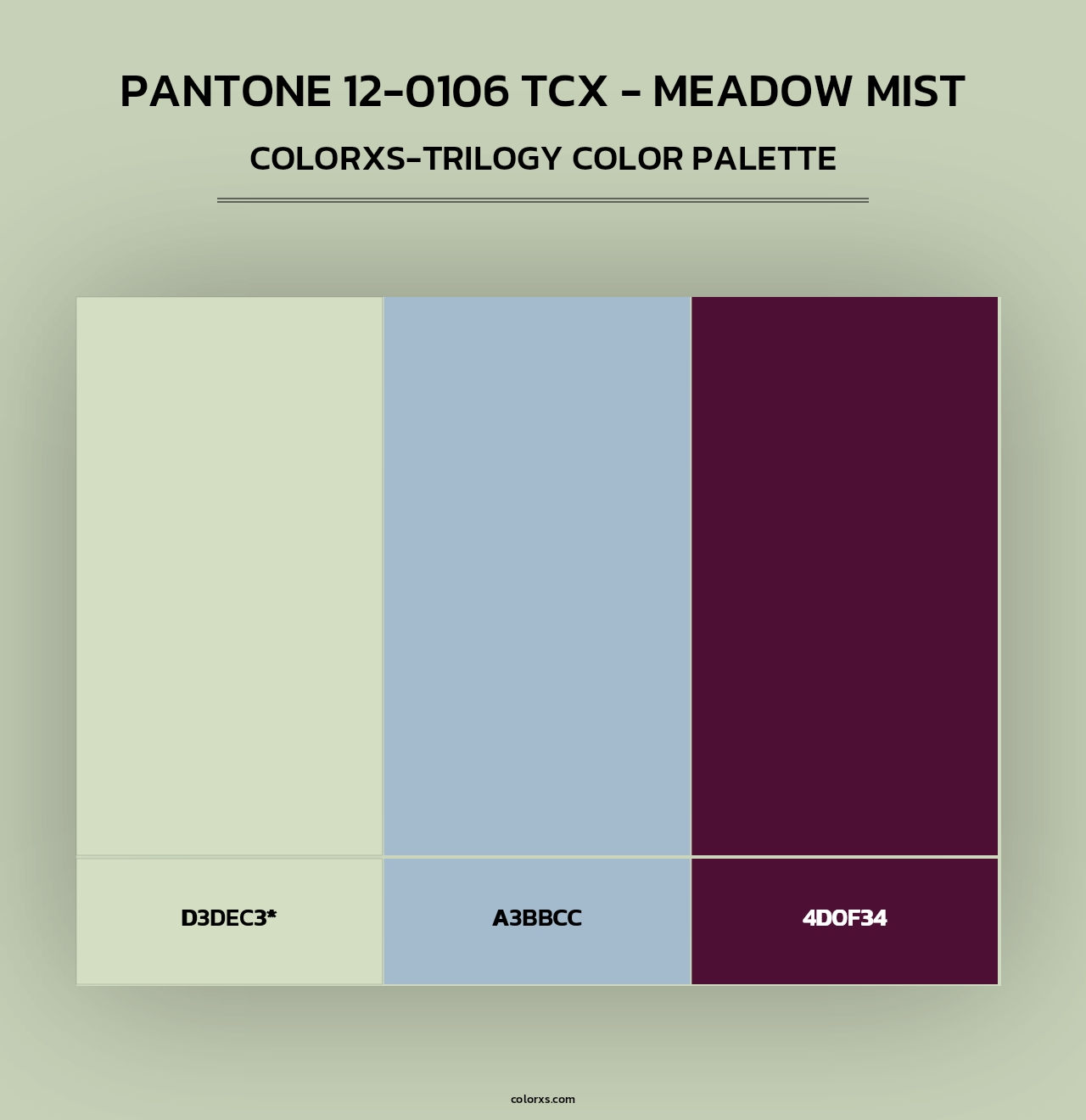 PANTONE 12-0106 TCX - Meadow Mist - Colorxs Trilogy Palette