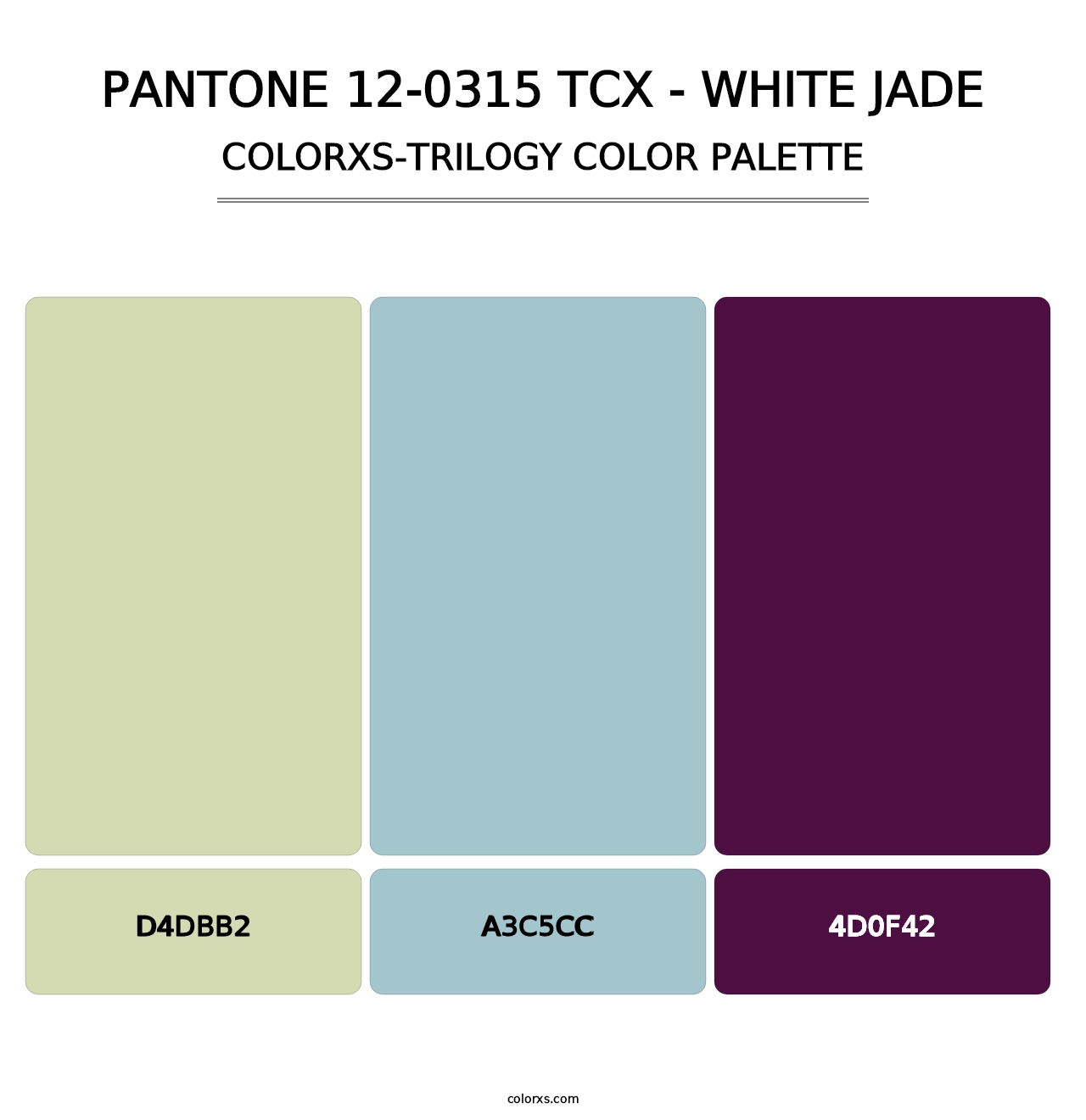 PANTONE 12-0315 TCX - White Jade - Colorxs Trilogy Palette