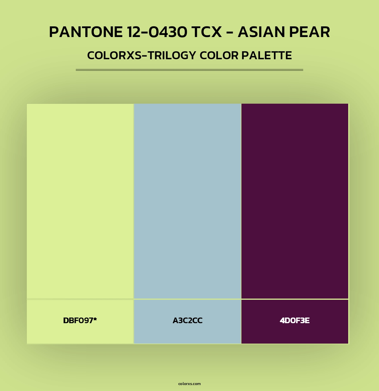 PANTONE 12-0430 TCX - Asian Pear - Colorxs Trilogy Palette