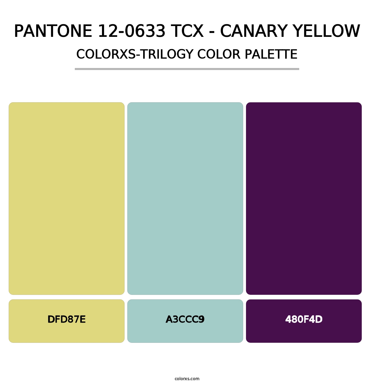 PANTONE 12-0633 TCX - Canary Yellow - Colorxs Trilogy Palette