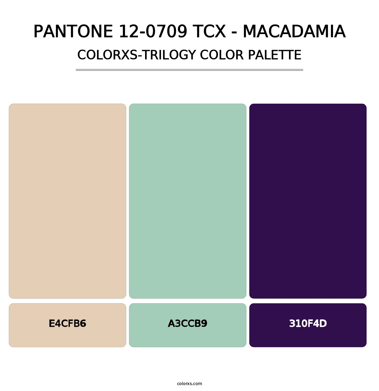 PANTONE 12-0709 TCX - Macadamia - Colorxs Trilogy Palette