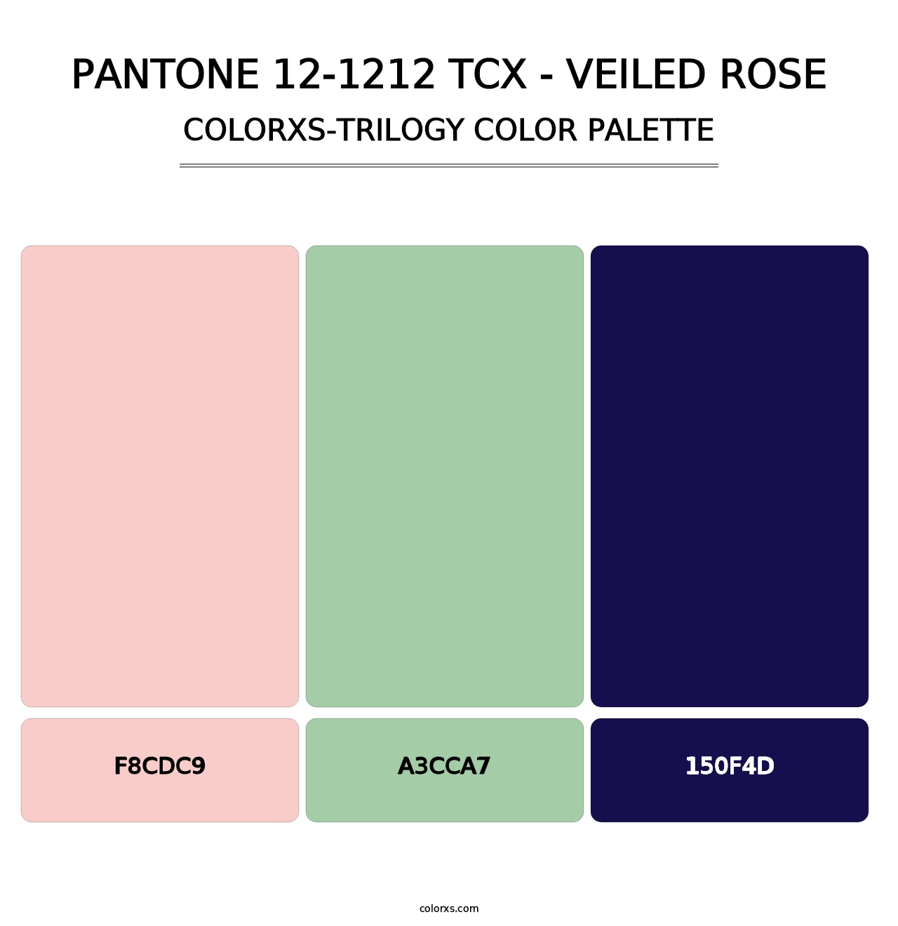 PANTONE 12-1212 TCX - Veiled Rose - Colorxs Trilogy Palette