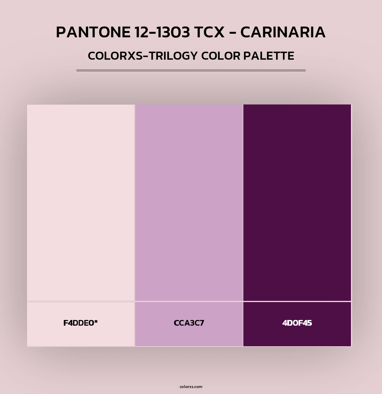PANTONE 12-1303 TCX - Carinaria - Colorxs Trilogy Palette