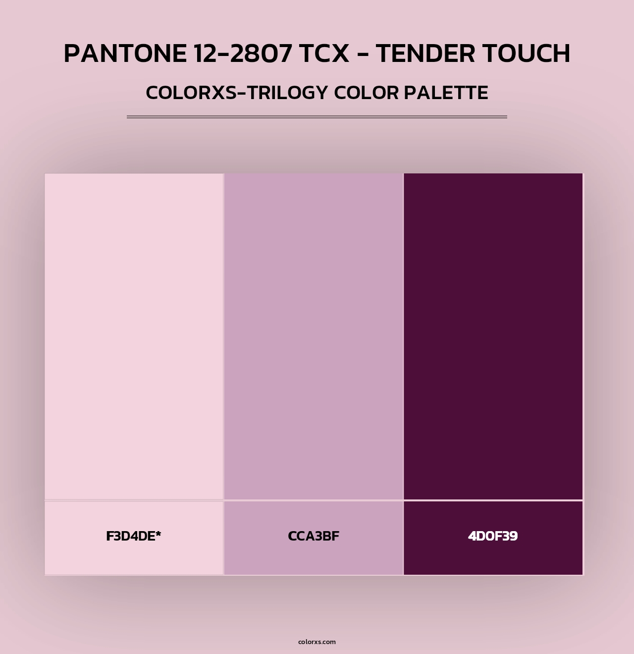 PANTONE 12-2807 TCX - Tender Touch - Colorxs Trilogy Palette
