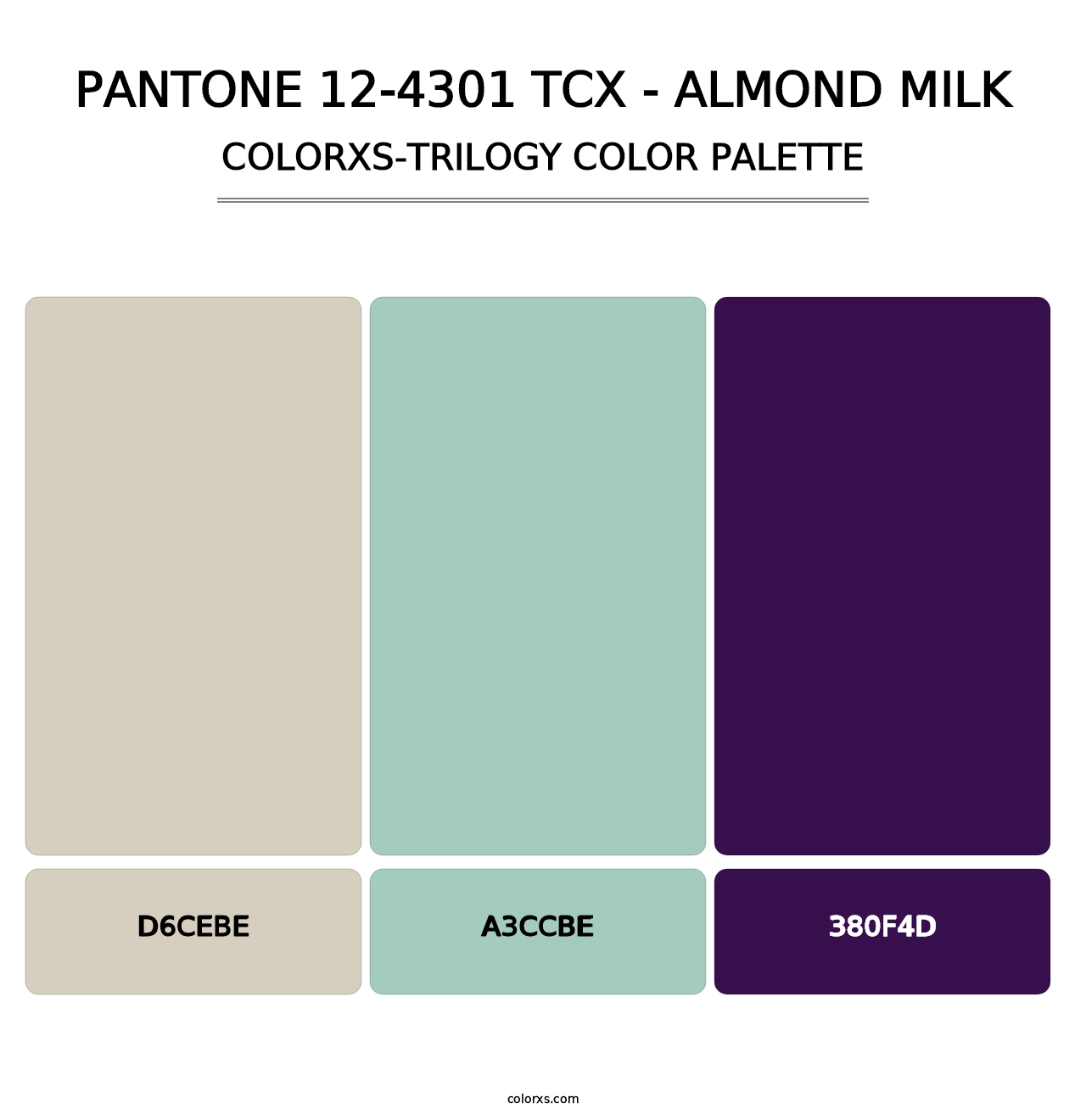 PANTONE 12-4301 TCX - Almond Milk - Colorxs Trilogy Palette