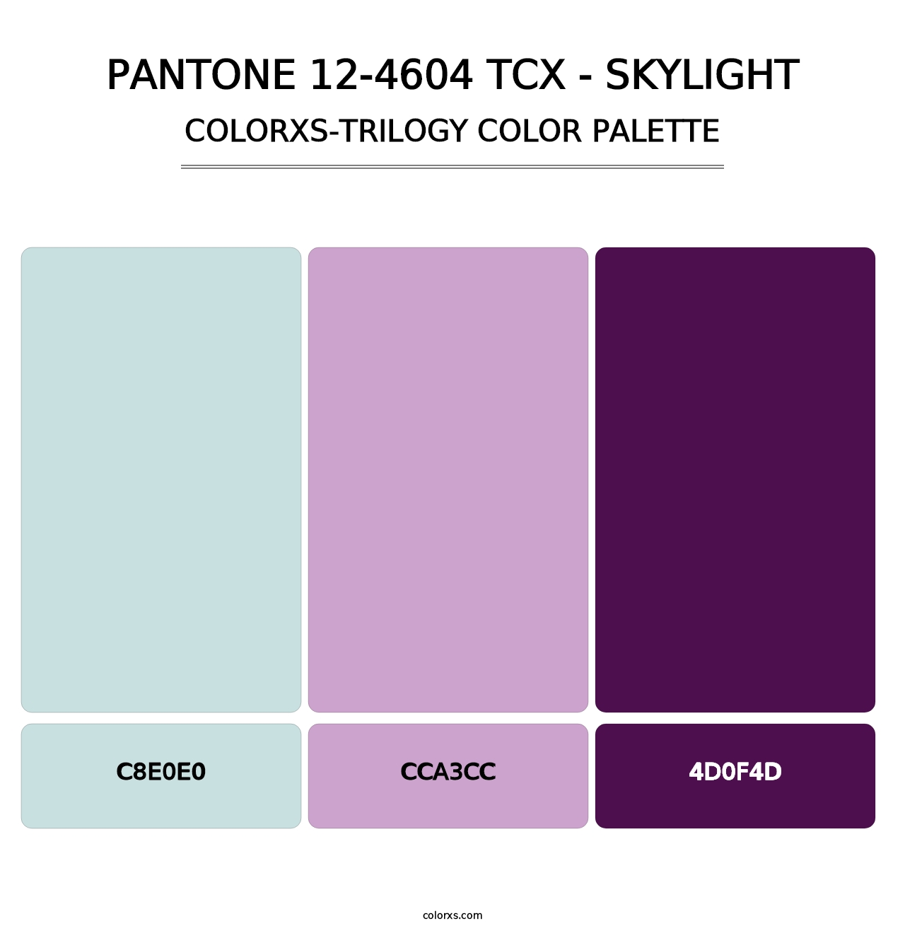 PANTONE 12-4604 TCX - Skylight - Colorxs Trilogy Palette