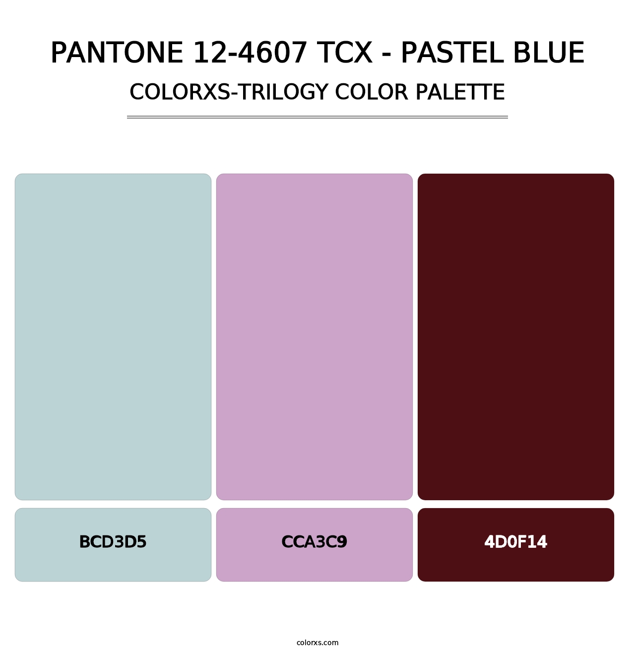 PANTONE 12-4607 TCX - Pastel Blue - Colorxs Trilogy Palette