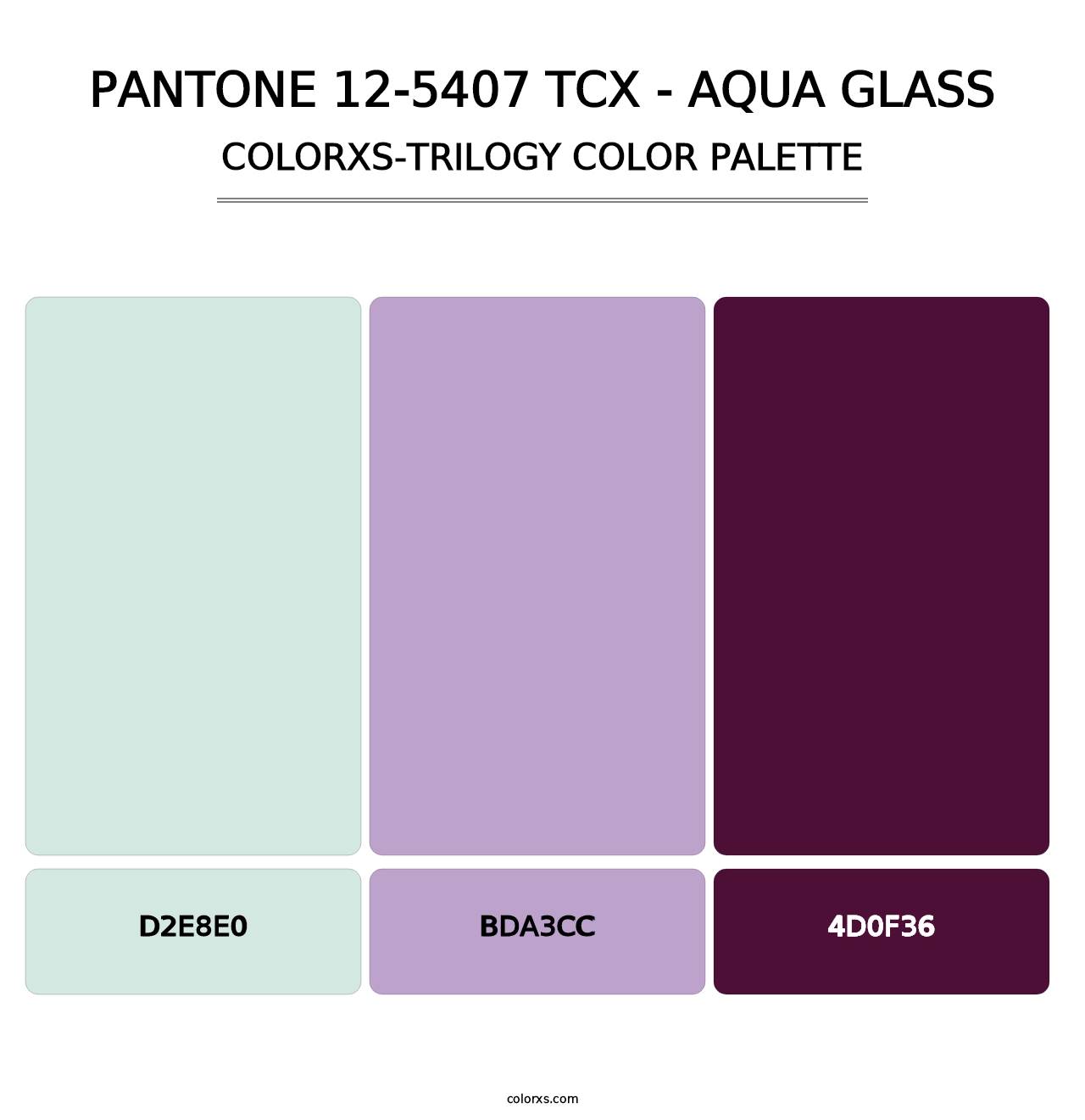 PANTONE 12-5407 TCX - Aqua Glass - Colorxs Trilogy Palette