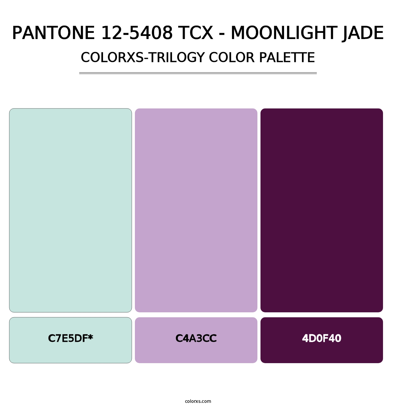 PANTONE 12-5408 TCX - Moonlight Jade - Colorxs Trilogy Palette