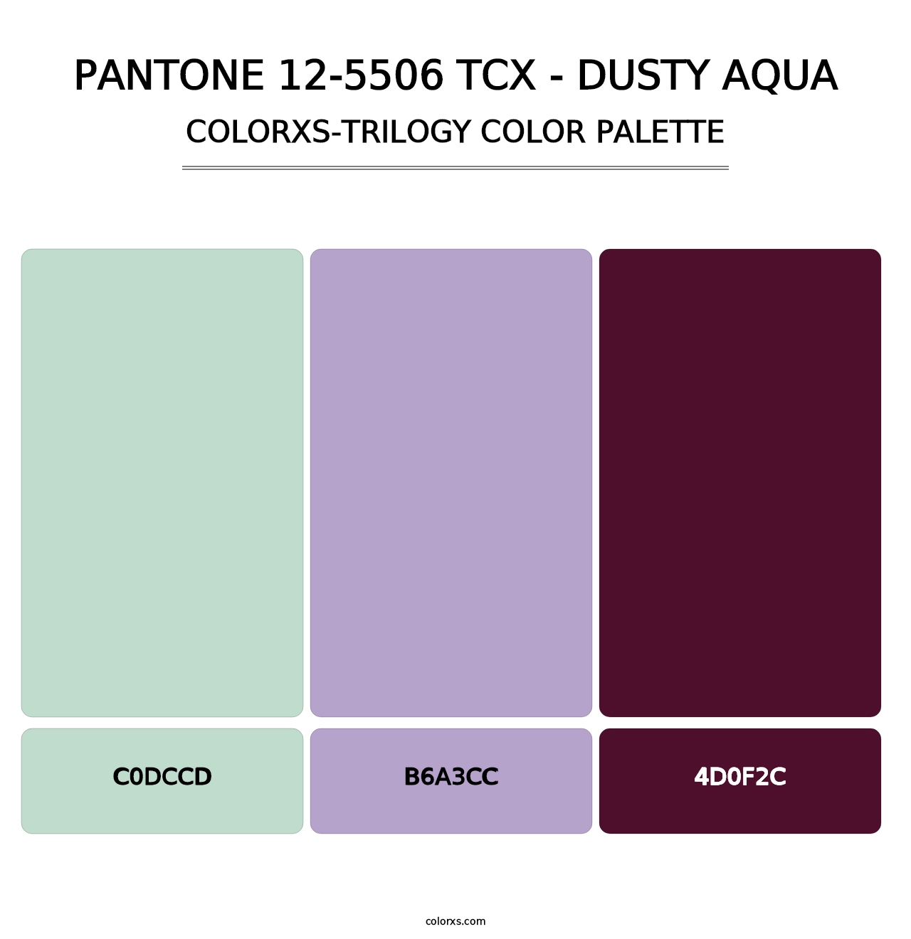 PANTONE 12-5506 TCX - Dusty Aqua - Colorxs Trilogy Palette