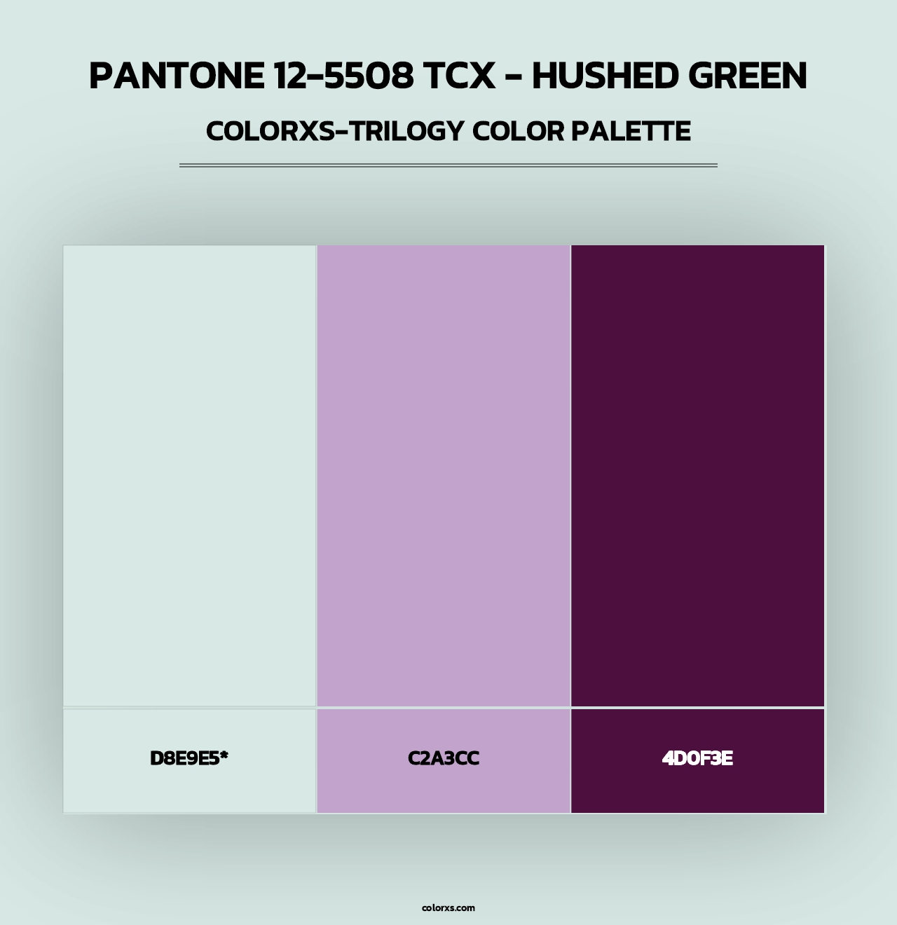 PANTONE 12-5508 TCX - Hushed Green - Colorxs Trilogy Palette