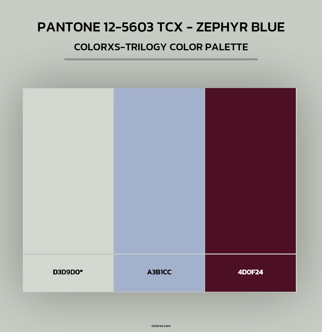 PANTONE 12-5603 TCX - Zephyr Blue - Colorxs Trilogy Palette