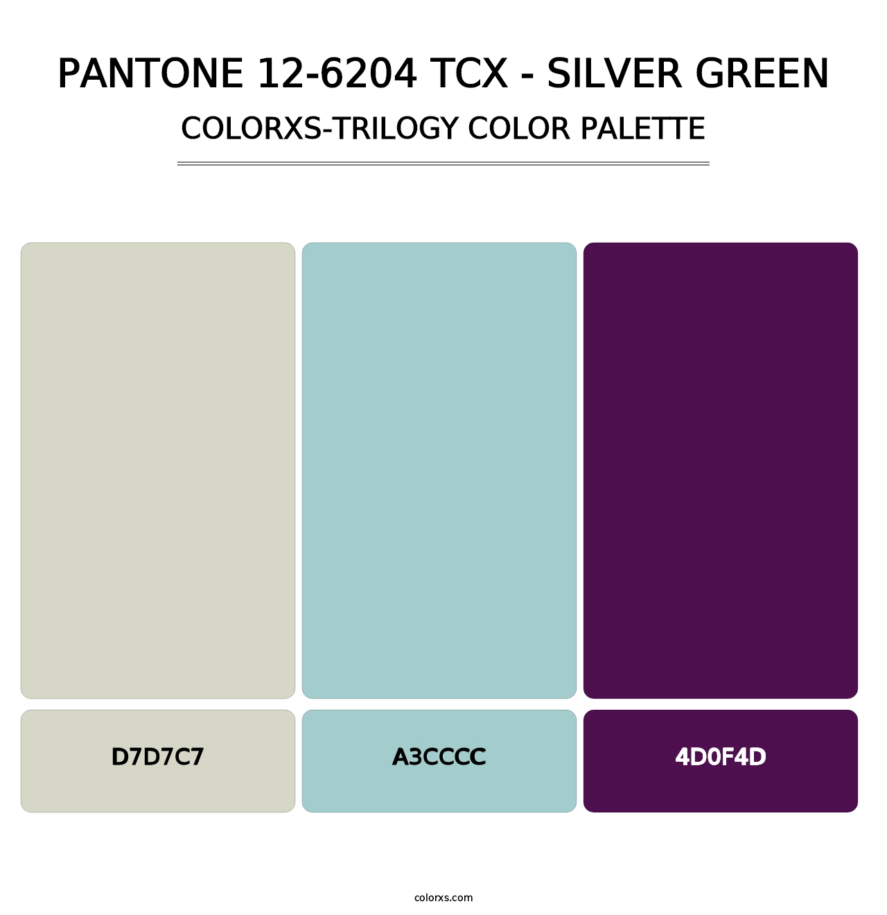 PANTONE 12-6204 TCX - Silver Green - Colorxs Trilogy Palette