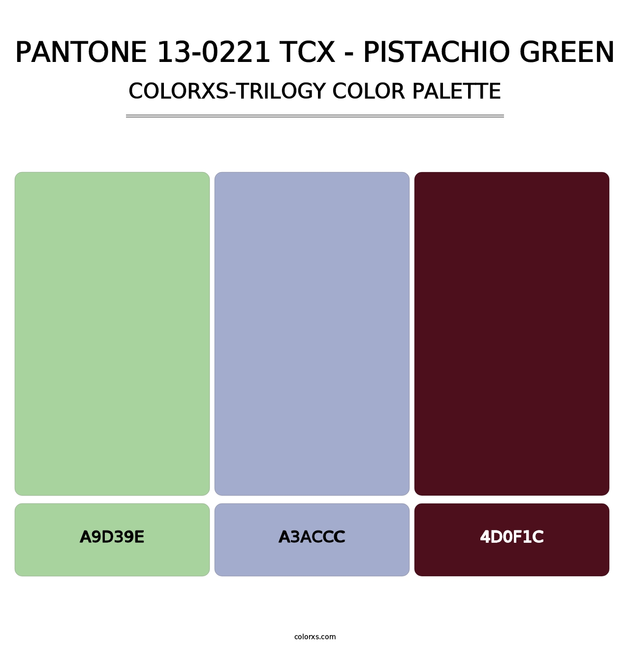 PANTONE 13-0221 TCX - Pistachio Green - Colorxs Trilogy Palette