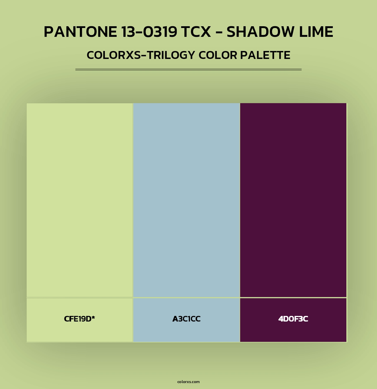 PANTONE 13-0319 TCX - Shadow Lime - Colorxs Trilogy Palette
