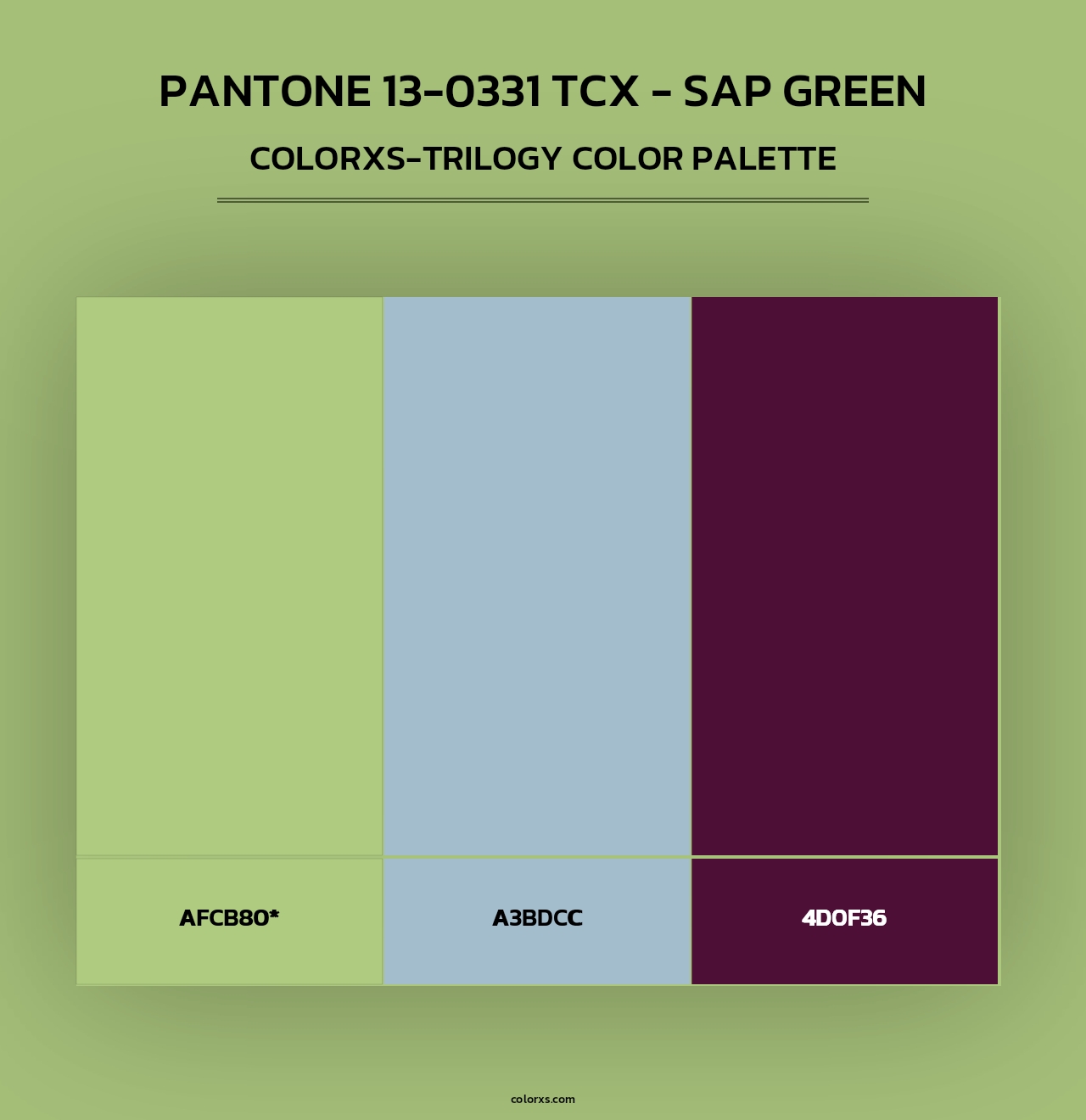 PANTONE 13-0331 TCX - Sap Green - Colorxs Trilogy Palette