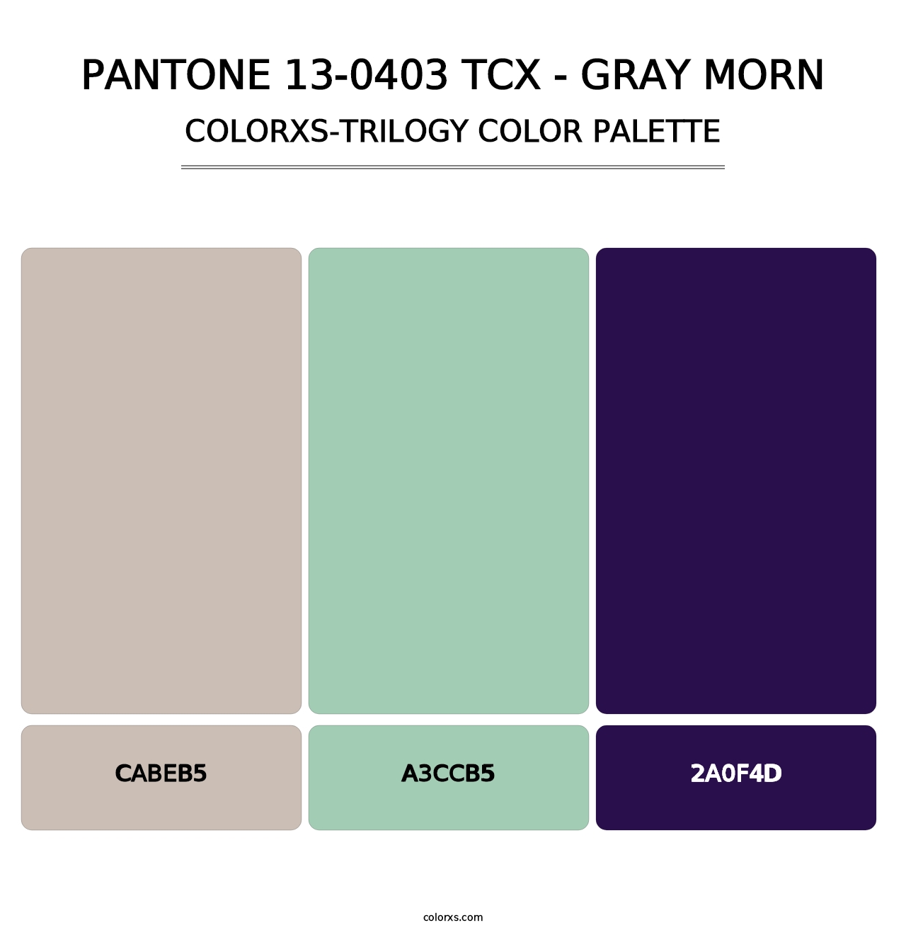 PANTONE 13-0403 TCX - Gray Morn - Colorxs Trilogy Palette