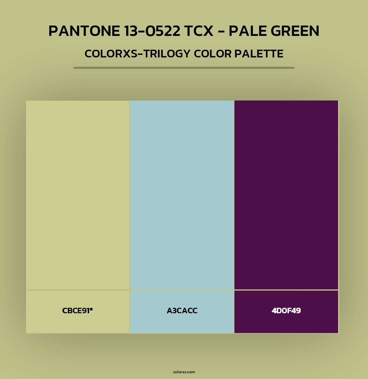 PANTONE 13-0522 TCX - Pale Green - Colorxs Trilogy Palette